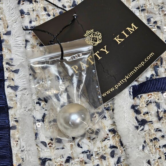 Patty Kim Textured Tweed Style Jacket With Front Pockets 3/4 Flared Sleeves Sati - Picture 7 of 8